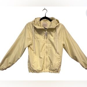 Aeropostale Yellow Windbreaker Jacket Hooded Zip Lightweight Womens XS Y2K